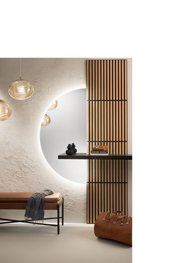 Specchio DEMI a semicerchio con illuminazione a LED, CCT 2 temperature