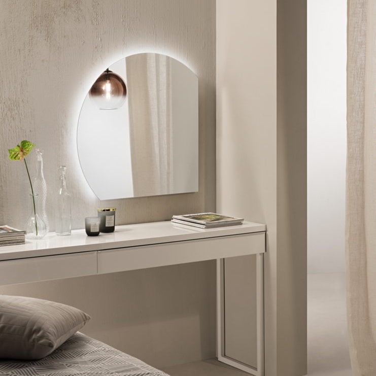 Specchio SUNSET con illuminazione a LED, tondo con doppio taglio a 90°, CCT 2 temperature