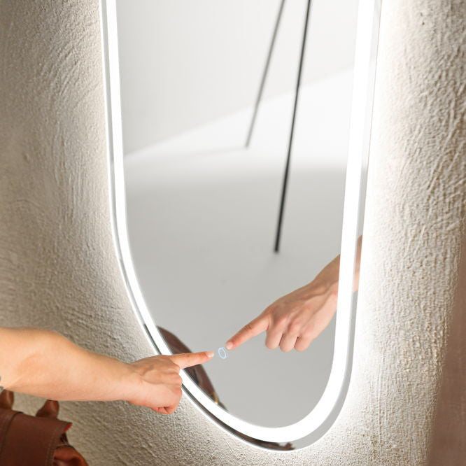 Specchio QUEEN ovale con illuminazione a LED, CCT 3 temperature, touch