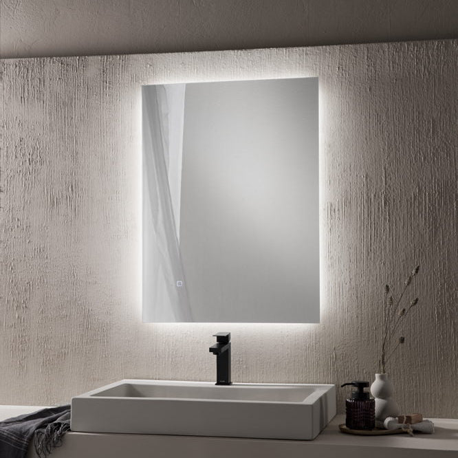 Specchio HALO con illuminazione a LED, rettangolare, CCT 3 temperature, pulsante touch dimming